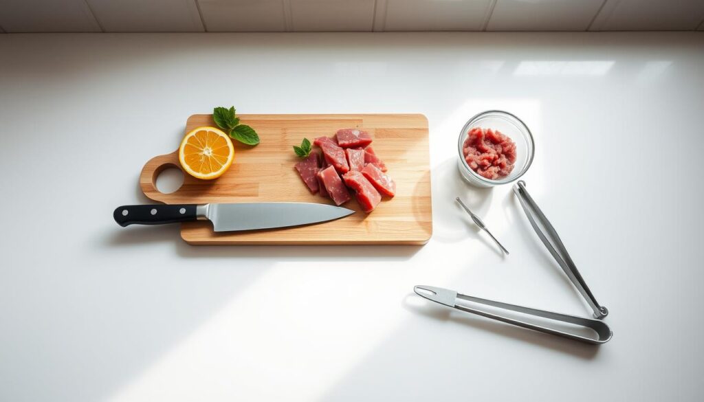 Kitchen Tools for Tuna Tartare Preparation