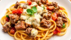 philly cheesesteak pasta recipe